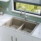 preview thumbnail 5 of 53, Karran Top Mount Double Equal Bowl Quartz Kitchen Sink - 33" x 22" x 9" - 33" x 22" x 9"