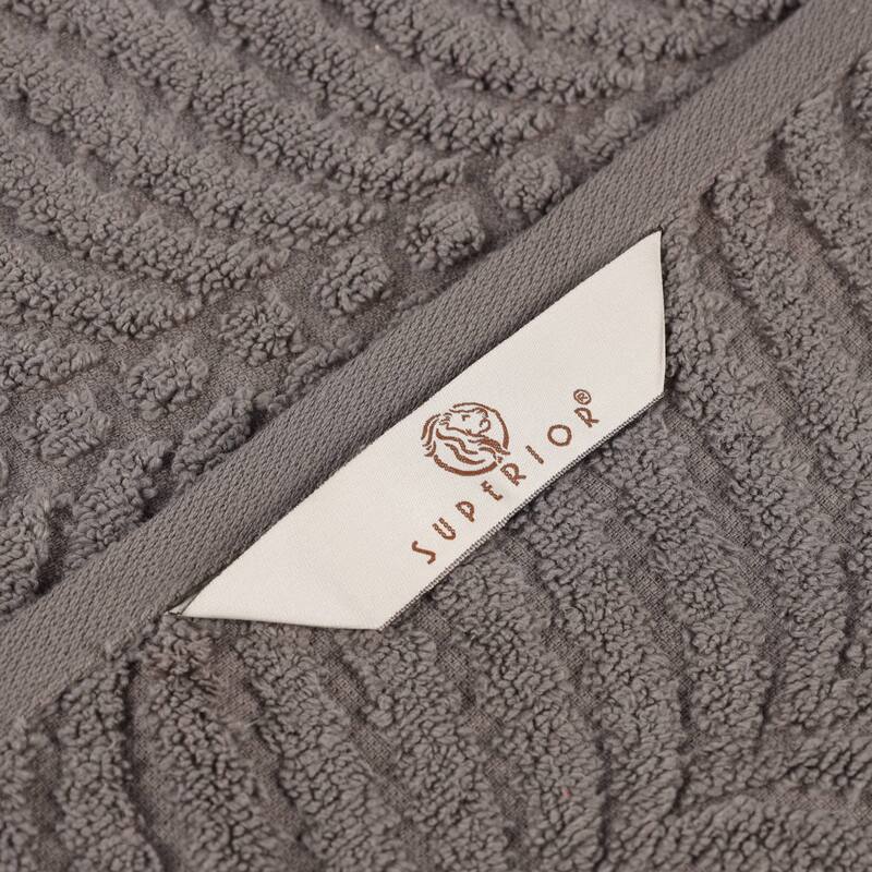 Superior Chevron Zero Twist Solid and Jacquard Cotton Bath Sheet Set of 2