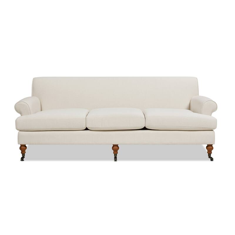 Alana Lawson 88 Inch Living Room Sofa – Three Cushion Couch with Rolled Arms and Tight Back – Minimal Assembly Required