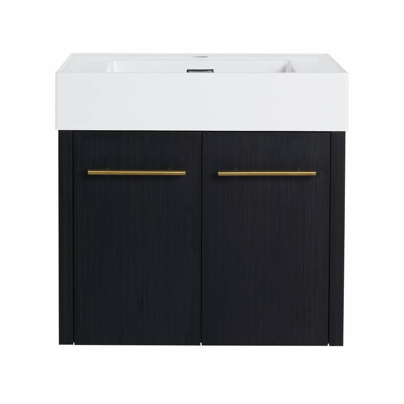 Wall-Mounted Bathroom Vanity with Thick-Edged Resin Basin Sink