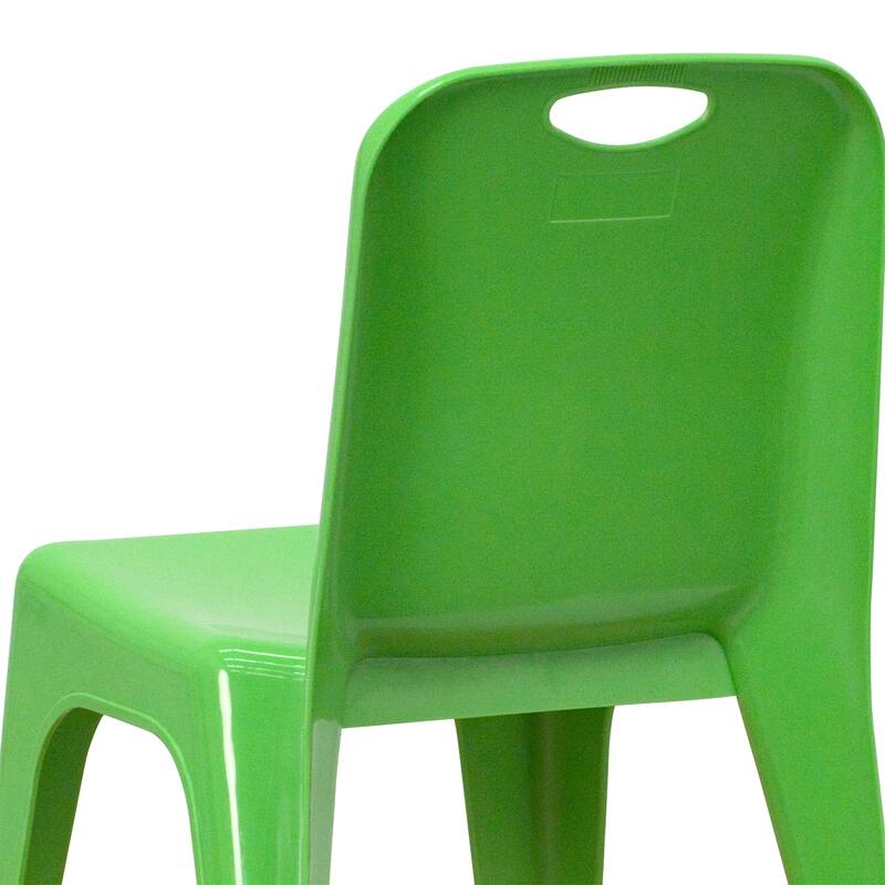 2 Pack Plastic Stackable School Chair with Carrying Handle and 11"H Seat