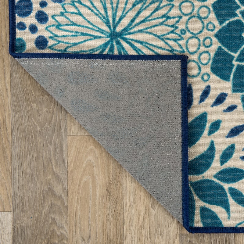 Modern Floral Circles Flatweave Indoor/Outdoor Area Rug
