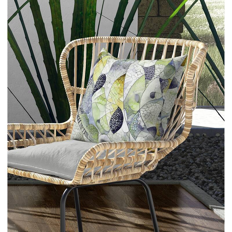 Rock Heaven Indoor/Outdoor Reversible Throw Pillow Green and Grey