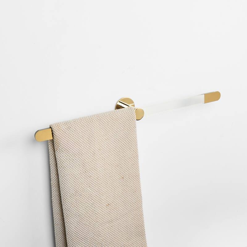 Modern Minimalist Gold Acrylic Towel Bar Towel Rack - Elegant Design For Bathroom & Kitchen - 0.98'' H X 19.68'' L X 2.75'' D