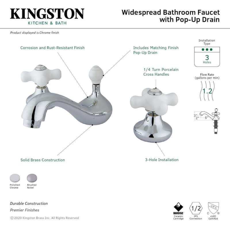 Kingston Brass Traditional 8 in. Widespread Bathroom Faucet