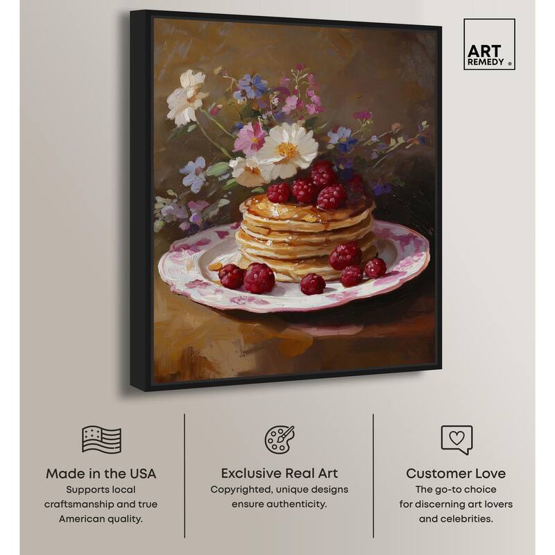 Raspberry Pancakes I Canvas by Art Remedy