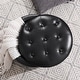 preview thumbnail 18 of 49, Adeco Faux Leather Round Storage Ottoman with Tufted