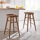 preview thumbnail 1 of 28, Saville Backless Wood Counter Stools - Set of 2 Walnut - Counter Height - 23-28 in.