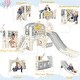 preview thumbnail 15 of 33, Kids Slide Playset Structure,Freestanding Castle Crawling Playhouse