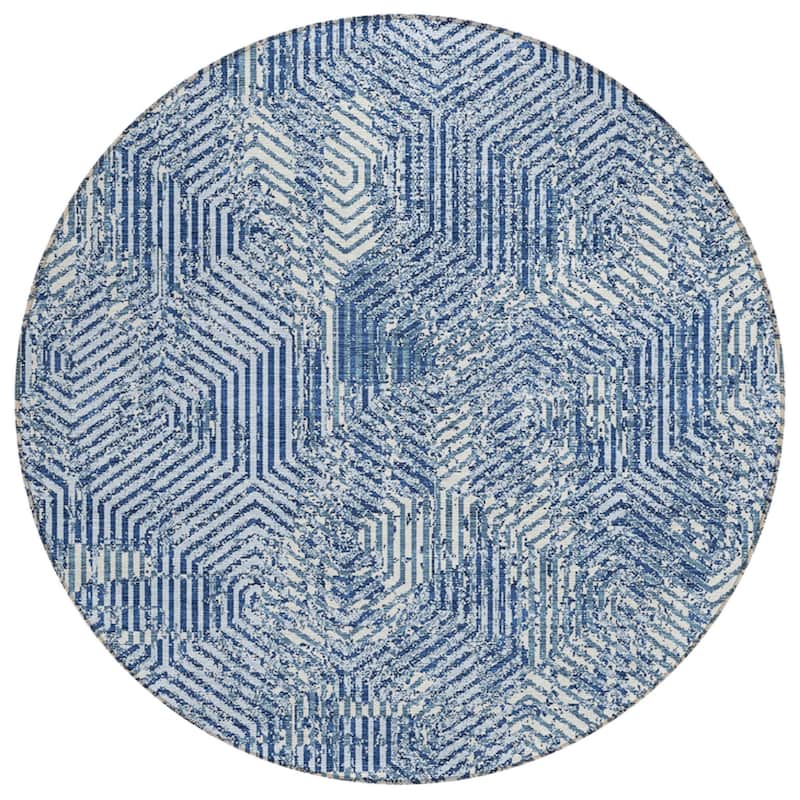 HomeRoots Geometric Transitional Rectangle Outdoor Rug