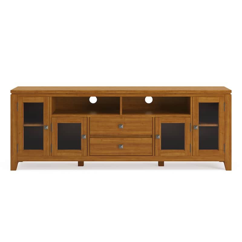 WYNDENHALL Essex SOLID WOOD 72 inch Wide Contemporary TV Media Stand For TVs up to 80 inches
