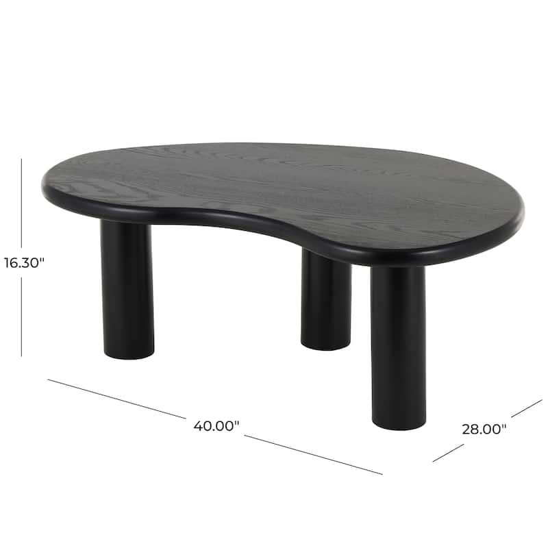 Wood Heart Inspired Coffee Table with 3 Legs - Black - Roche River Decor