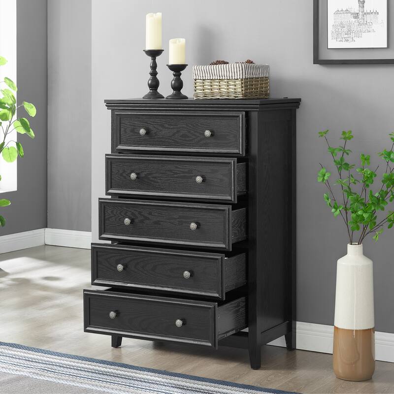 Roomfitters Modern 5 Drawers Dresser 5 Drawers Cabinet,Chest of Drawers Closet Organizers and Storage Clothes Storage Drawers