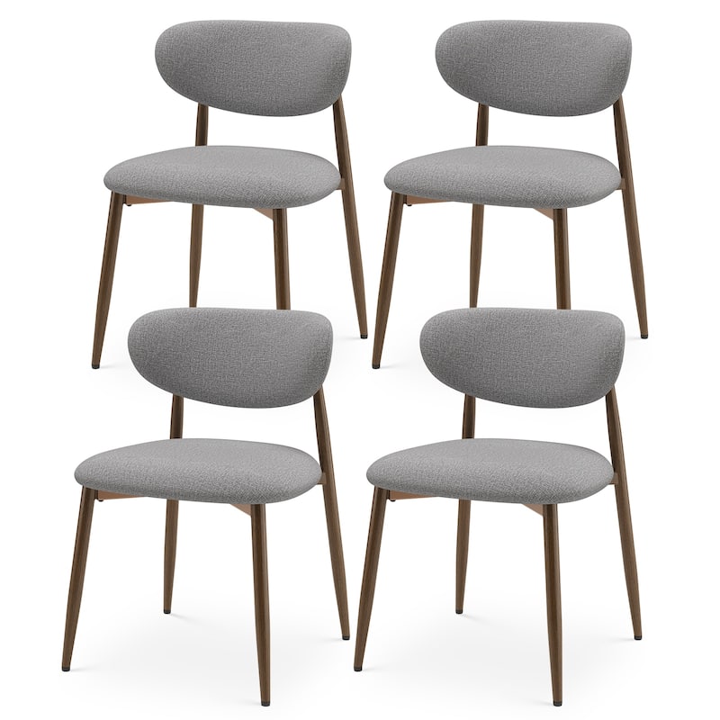 RENEWLINE Mid-Century Modern Tapered Dining Chairs with Upholstered Seat & Iron Frame