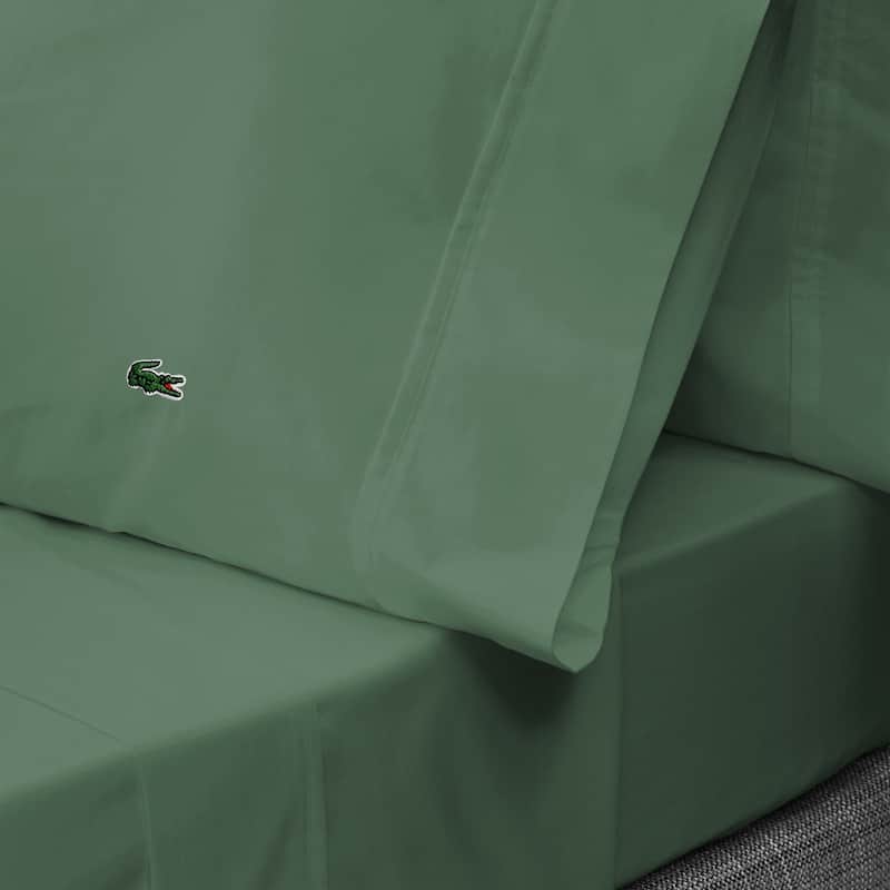 Lacoste Percale Cotton Solid Sheet Set
