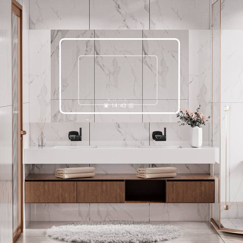 Modland Wall Mount Single Hole Bathroom Faucet with Valve Single Handle And Hot/Cold Indicator