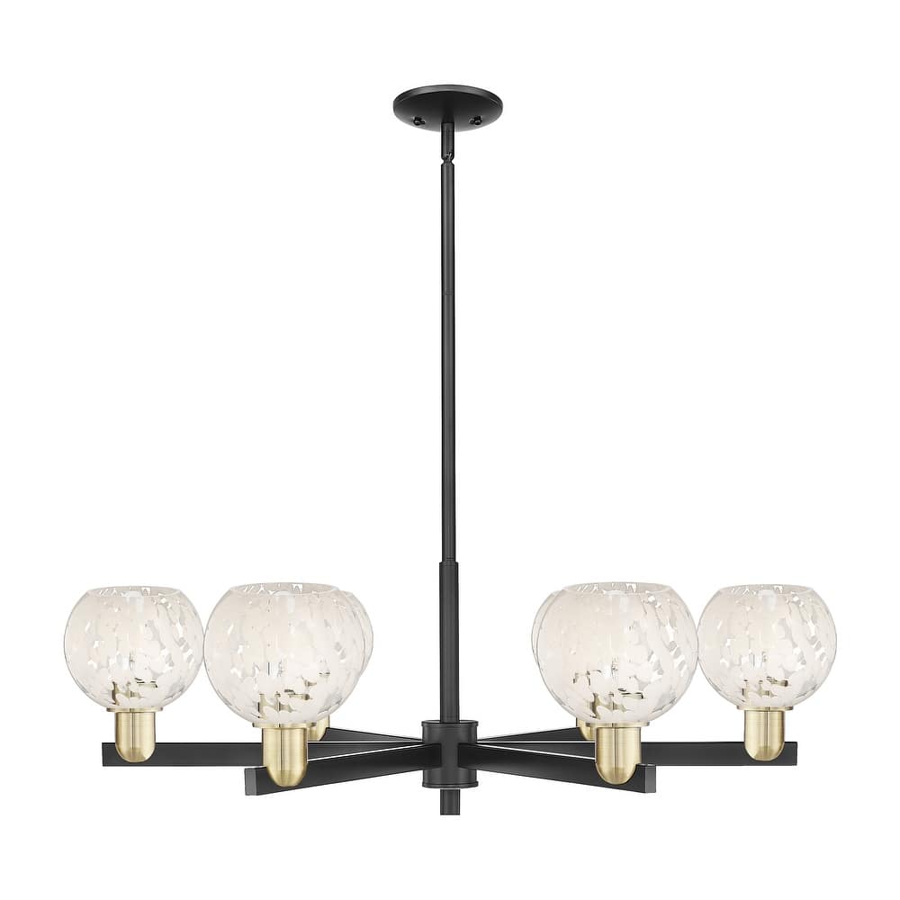 Innovations Lighting Endless Possibilities Arcadia - White Mouchette - 6 Light 36" Stem Hung Chandelier