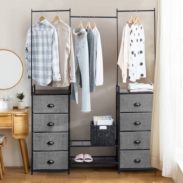 Shop Costway 8 Drawer Fabric Dresser Hanger Shoe Rack