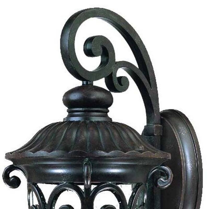 Glass Flush Wall Mount Light with 3 LED Bulbs and Seeded Shade - 14” x 11.25” x 27.5” (D x W x H)