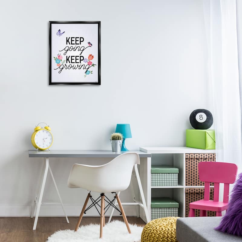 Stupell Keep Going & Growing Framed Floater Canvas Wall Art Design By Gigi Louise