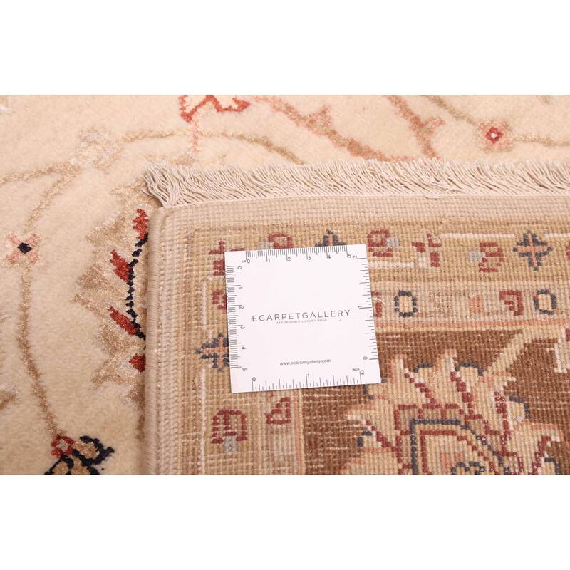 ECARPETGALLERY Hand-knotted Mirzapur Beige Silk, Wool Rug - 5'3 x 8'0