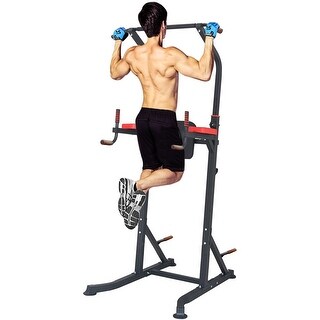 Health Gear CFT3.0 Functional Cross Fitness Training Gym Style Training Power Tower & Adjtable Workout Bench System For Pull Ups And Dips, Red/Black