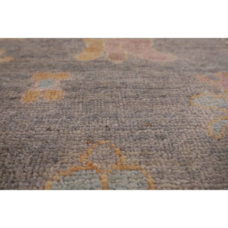 Floral Oushak Vegetable Dye Area Rug Handmade Wool Carpet - 8'4" x 9'9"