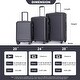 Black Lightweight Suitcase Luggage Sets,3pcs Luggage Set - Bed Bath ...