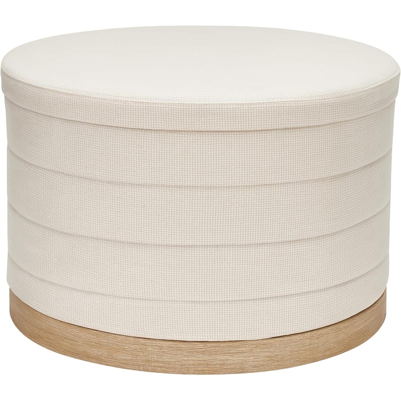 Modern Linen Storage Ottoman with Hidden Storage and Tray Top - Beige