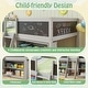 preview thumbnail 9 of 18, Kids Twin Size Low Loft Bed with Chalkboard 2 Step Ramp Ladder and 2 Tier Bookcase