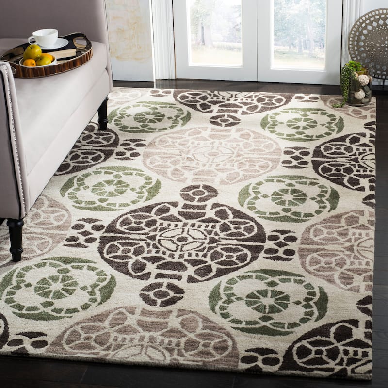 SAFAVIEH Handmade Wyndham Dinie Modern Wool Rug - 8' x 10' - Ivory/Brown