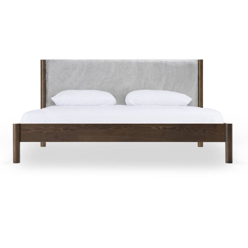 Modrest Carolina Modern Grey Fabric & Wenge Bed
