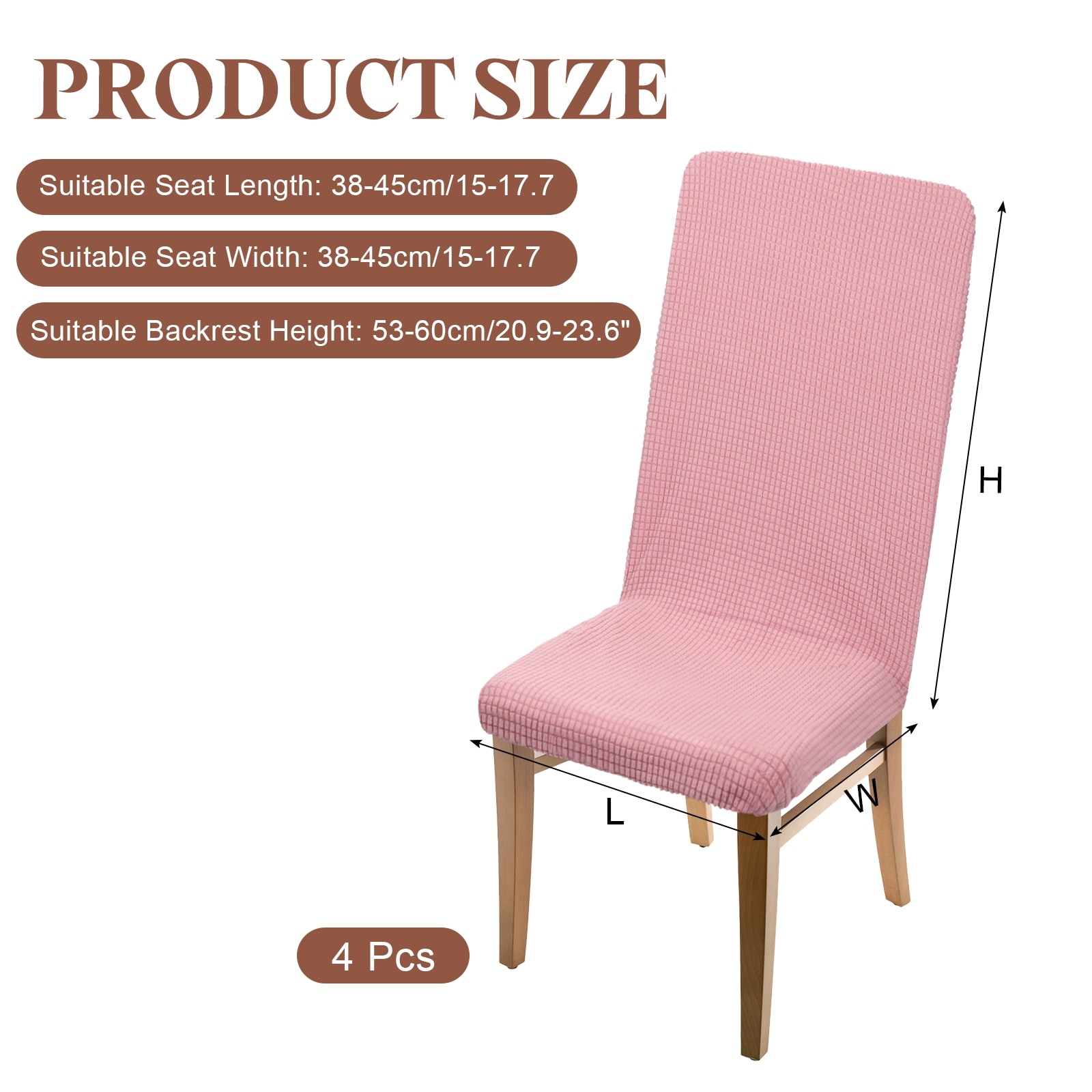 Dining Room Chair Cover, Soft Stretch Removable Parson Chair Slipcover Seat Protector Cover for Home Kitchen Hotel Restaurant