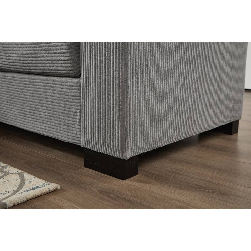 L Shape Sofa with Convertible Chaise Lounge, Arm Storage and Pillows