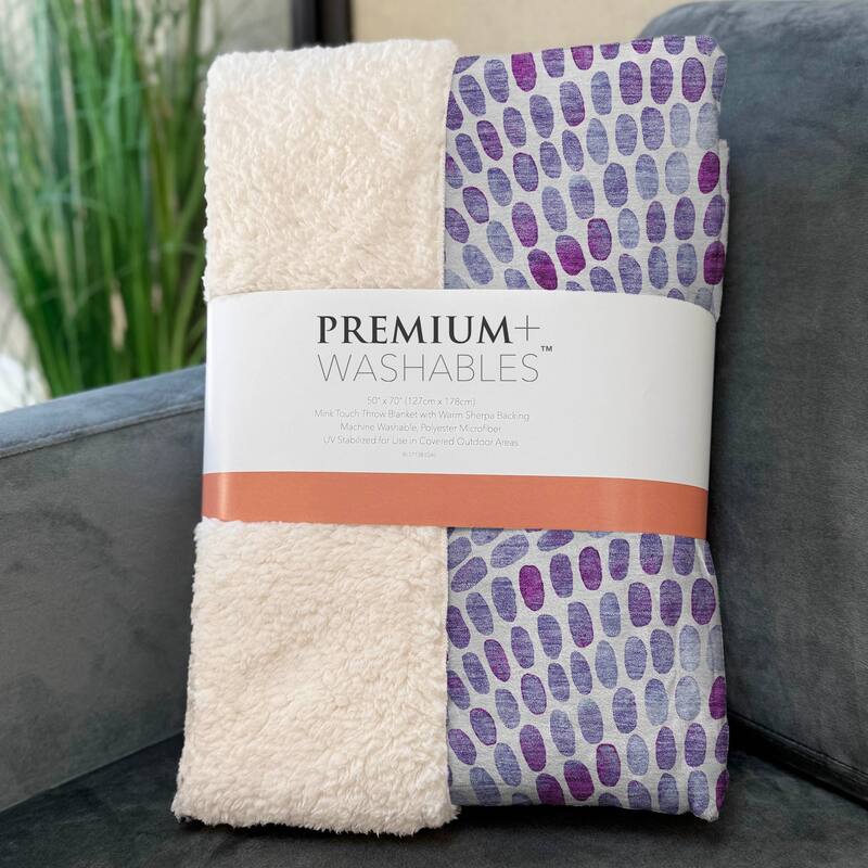 Premium Machine Washable ASB186 Modern Mosaic Sherpa Throw Blanket