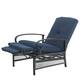 Outdoor Adjustable Cushioned Metal Patio Recliner Lounge Chair