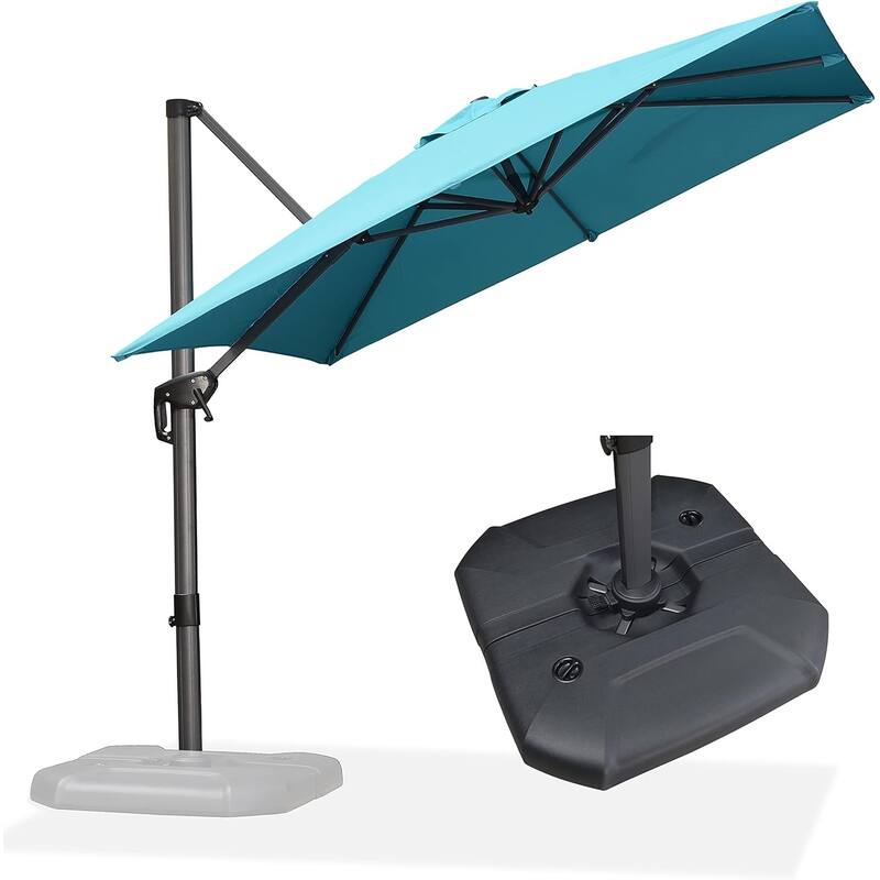 PURPLE LEAF 8 ft 360 Degree Rotation Patio Umbrella With Base