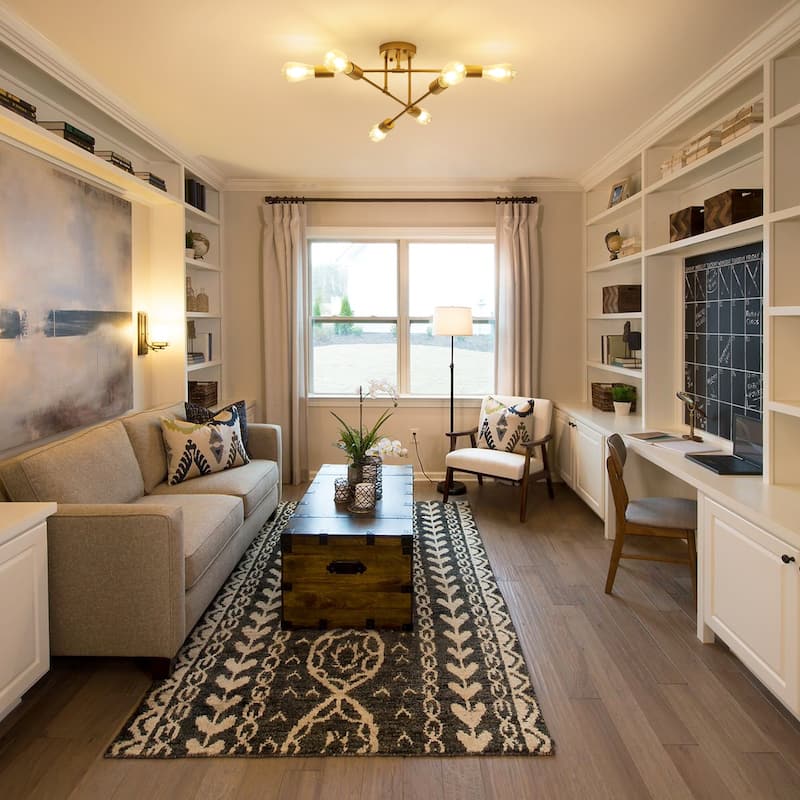 6-Light Dimmable Semi Flush Mount Chandelier for Living Room Bedroom
