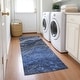 preview thumbnail 69 of 84, Machine Washable Indoor/ Outdoor Chantille Modern Abstract Rug Blue - 2'3" x 7'6"