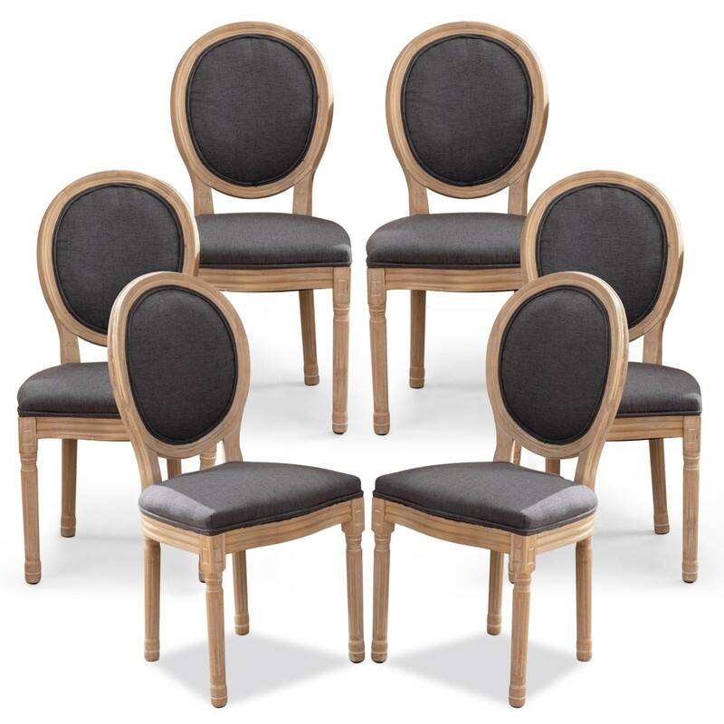 Upholstered French Style Nailhead Dining Chairs(Set of 6)