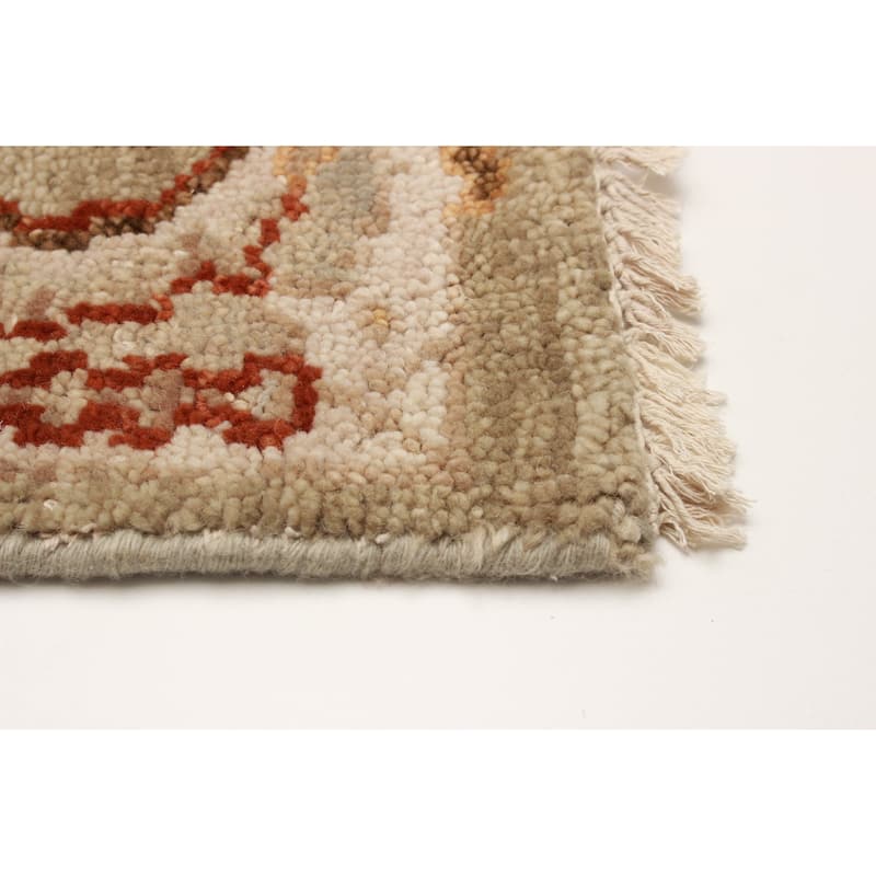 ECARPETGALLERY Hand-knotted Jules Serapi Khaki Wool Rug - 5'11 x 9'0