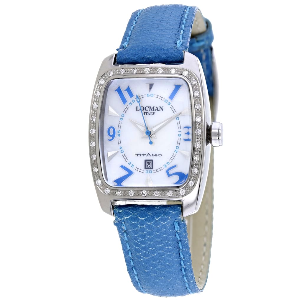 Locman Women's Titanio Diamonds Mother of Pearl Dial Watch - 483RMOPSK2D/BK OS - Mother of Pearl - One Size
