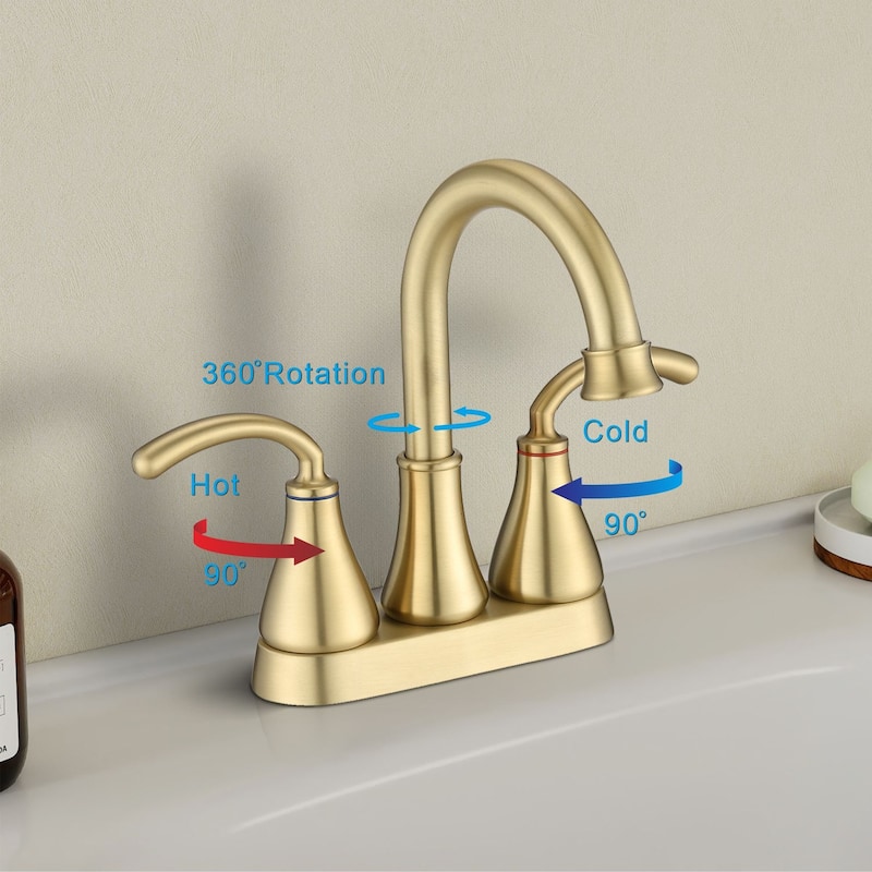 Topcraft Two Handle Bathroom Sink Faucet with Pop-Up Drainer