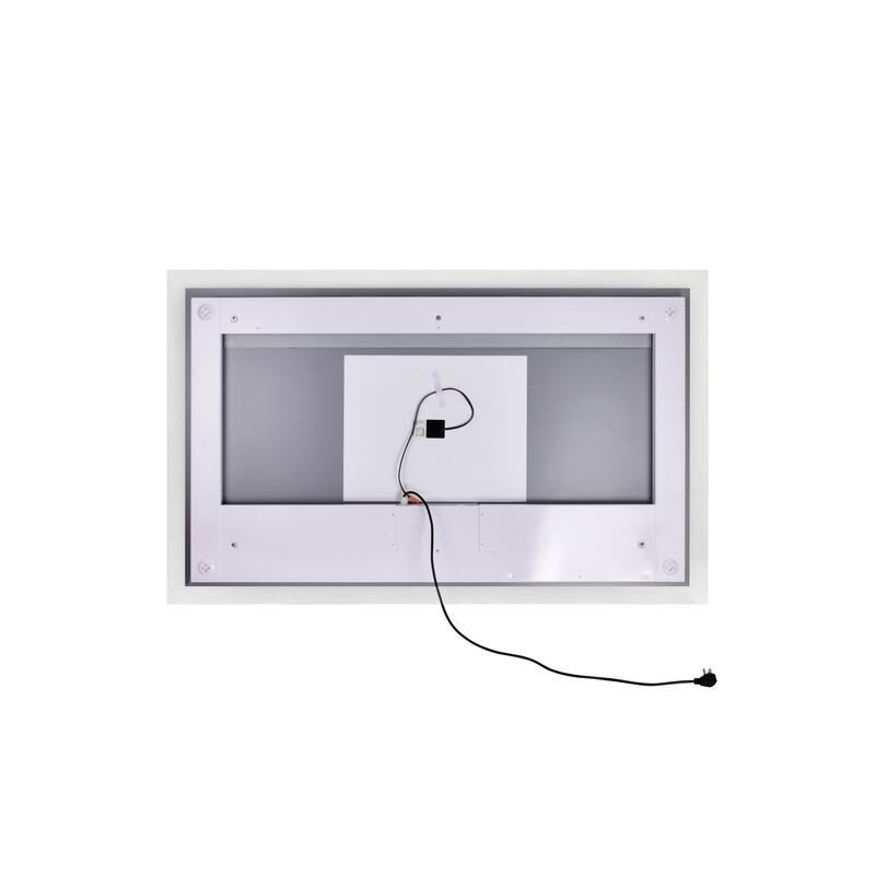 36" x 70" Abigail Matte White Rectangle LED Wall Mirror