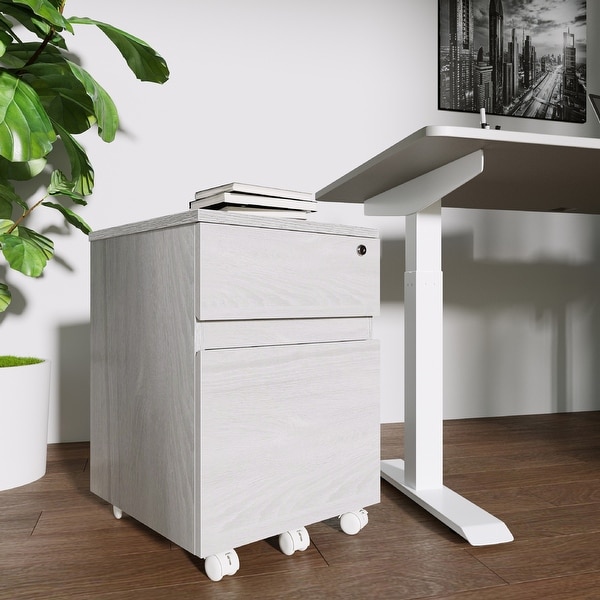 Techni mobili rolling 2 drawer vertical deals filing cabinet with lock and storage