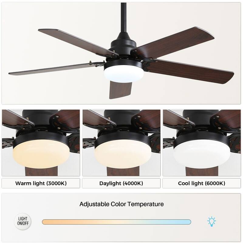42" Farmhouse Reversible Ceiling Fan with LED Light and Remote Control