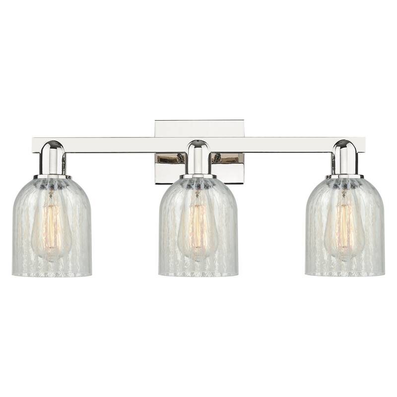 Innovations Lighting 716-3W-11-24 Caledonia Vanity Caledonia 3 Light - Polished Nickel / Mouchette