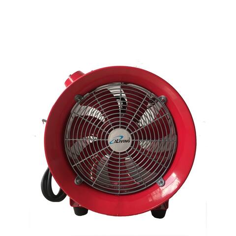 iLIVING 12 Inch Explosion Proof Ventilation Fan, 550W, 2720 CFM, Red
