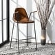 preview thumbnail 13 of 44, SAFAVIEH Tanner Mid-century Faux Leather Barstool - 25" W x 21.5" D x 39" H Cognac/Black