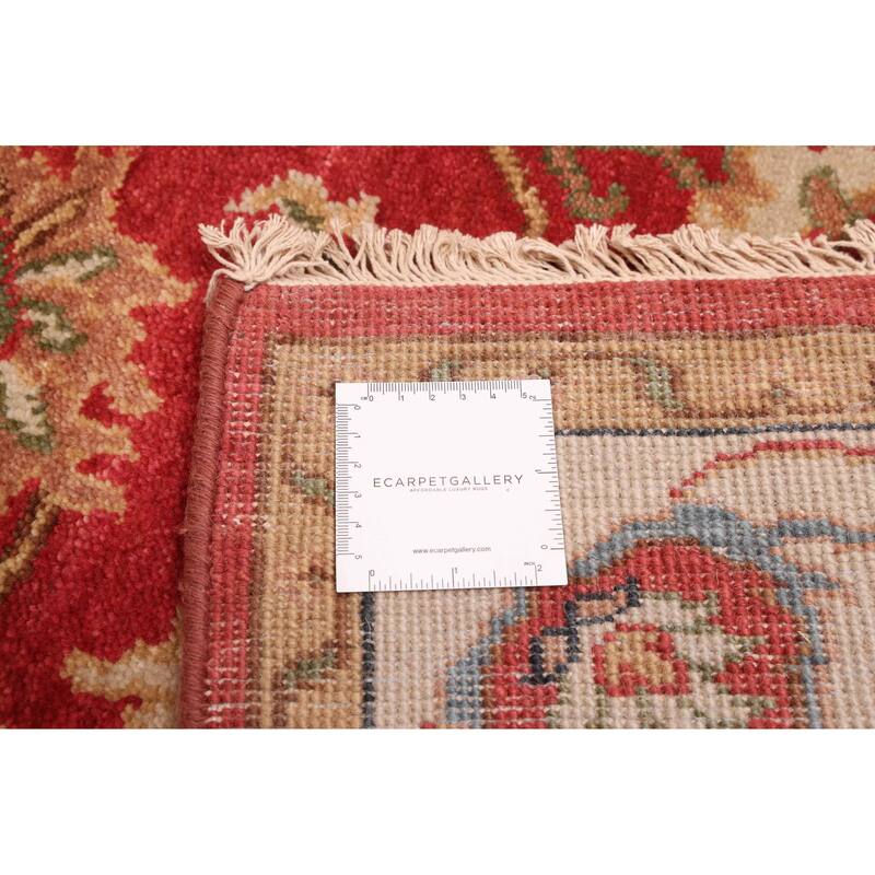 ECARPETGALLERY Hand-knotted Finest Oushak Red Wool Rug - 5'0 x 6'11